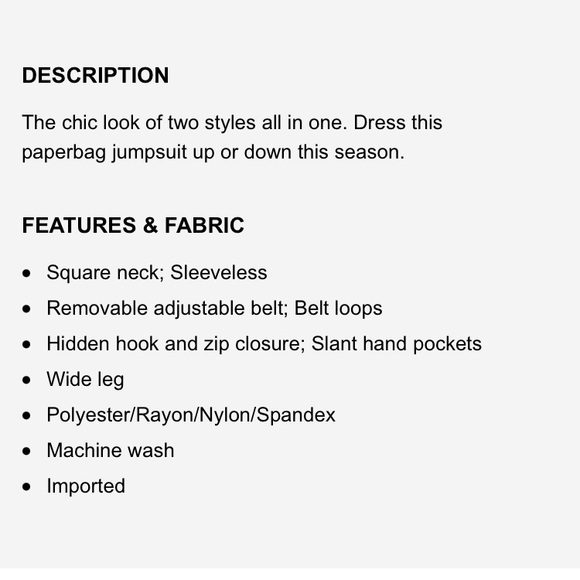 😍Express Belted Wide Leg Paperbag Jumpsuit - Picture 5 of 9